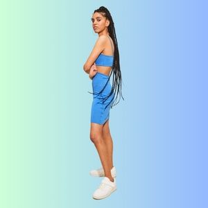 H & M Blue Cut Out Detail Dress